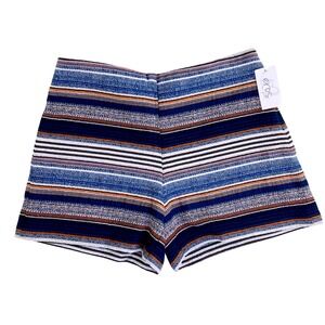Matison Stone Womens Striped Textured High Waist Shorts Blue Orange Size 4 USA